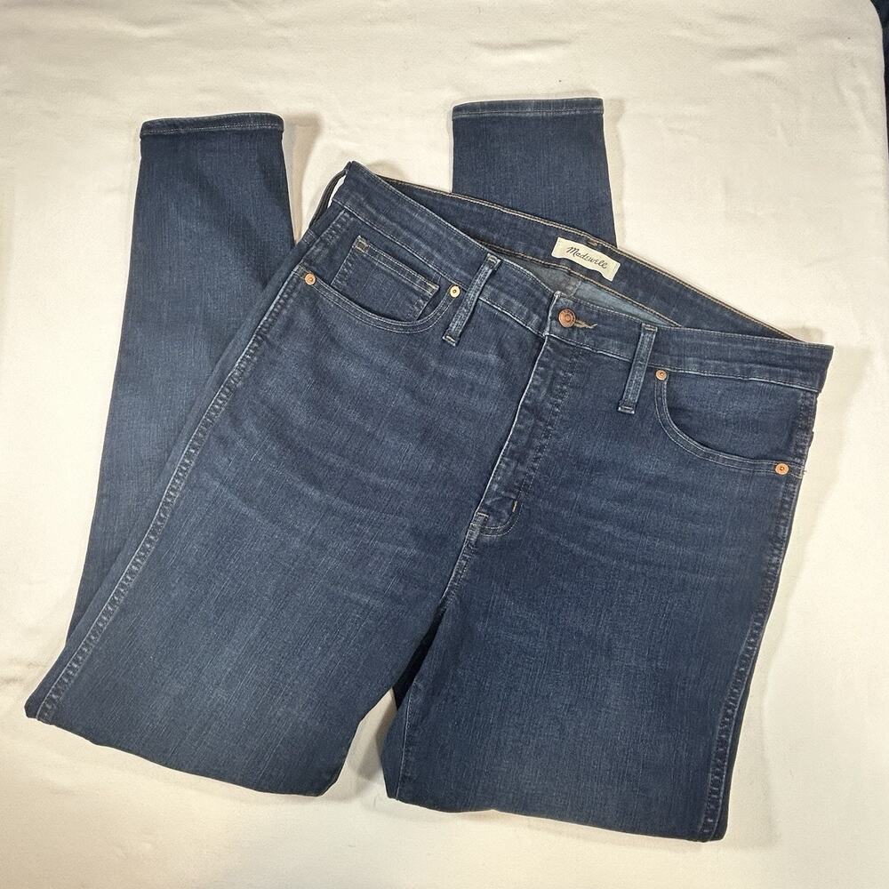 Madewell Jeans Women’s 33 Tall Skinny 10” High Rise Stretch Denim Medium Wash